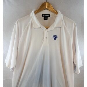 Boast USA Men's Short Sleeve Polo White Size XXL, Nassau CC Logo, 100% Polyester